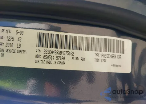 2008 Dodge Charger from USA, damaged, VIN 2B3KA43RX8H275102